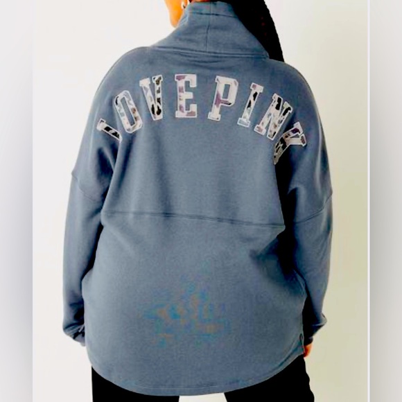 PINK Victorias Secret Cowl Neck Varsity Sweatshirt Small - Picture 1 of 10
